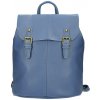 Mondo Italia Kožený batoh MI202 blankytne modrý Made in Italy Blankytna modrá