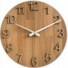 Dubové nástenné hodiny - ciferník Dub Sonoma, strieborné ručičky, 30 cm