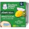 Gerber Organic Rastlinný Dezert Mango a Kiwi s kokosovým mliekom 4 x 90 g 4x90 g detský ovocný príkrm