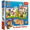 Trefl Puzzle 2v1 + pexeso Psí tím Tlapková patrola / Paw Patrol 27,5 x20,5cm v krabici 28x28x6cm
