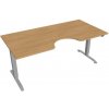 Hobis Pracovný stôl Motion Ergo, ZO, 2S, 180x70,5-120,5x90 cm, dub/sivá