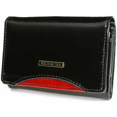 Dámska kožená peňaženka lakovaná RFID peňaženka čierna