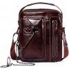 Bullcaptain pánska kožená taška s retiazkou Miltiade Hnedá