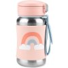 Skip Hop Spark Style Rainbow fľaša na vodu z nehrdzavejúcej ocele s rúrkou 12 m+ 350 ml