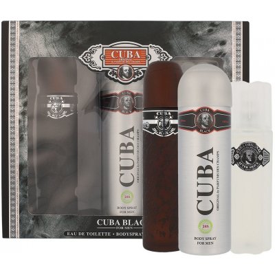 Cuba Original, Cuba Black sada toaletná voda v spreji 100ml + dezodorant v spreji 200ml + voda po holení 100ml