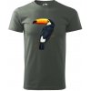 Tukan kreslený - Klasické pánske tričko vyššej gramáže - XS ( Tm. bridlica (šedozelená) )