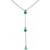Silvego Strieborný náhrdelník Gryn so zelenými zirkónmi Brilliance Zirconia MSS1023NG