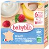 BabyBio Mliečny dezert malina banán 4 x 85 g