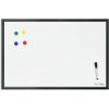 Biela magnetická tabuľa, 90x60cm (A1), popisná, čierny drevený rám