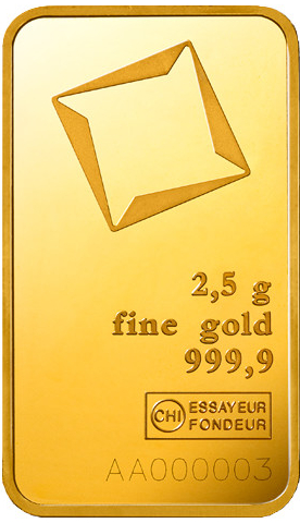 Valcambi zlatý zliatok 2,5 g