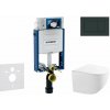 Geberit Kombifix Set predstenovej inštalácie, kompaktného klozetu Gaia a dosky softclose, tlačidlo Sigma30, čierna lesk/čierna mat SANI15CA5123