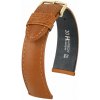 Kožený remienok Hirsch Camelgrain M 10200910OE-1, hnedý, teľacia koža, open end (pre pevné osky), dĺžka M, Quick Release 19 mm