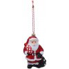 Vianočná ozdoba Santa Claus 10 cm, ručne maľovaná