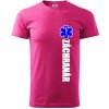 Nápis Záchranár + hviezda - Klasické pánske tričko vyššej gramáže - 3XL ( Purpurová )