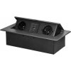 ORNO Zásuvkový blok výklopný 2x 230V+ 2x USB A/C, sivý