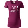 Stolný tenis - eat sleep - Dámske tričko z organickej bavlny Origin (GOTS) - 2XL ( Fuchsiová )