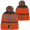 Outerstuff Dětská zimní čepice Philadelphia Flyers NHL Puck Pattern Cuffed Pom