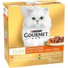 Gourmet Gold kačica s olivami teľacim so zeleninou pstruh so zeleninou králik s mrkvou v šťave 8 x 85 g