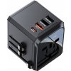 Yesido MC24 Univerzálny adaptér UK/EU/US/AUS, max. 8A (3xUSB + USB-C) ČIERNY