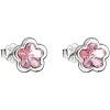 Evolution Group strieborné náušnice perlička s krištálmi Swarovski ružová kytička 31255.3 light rose