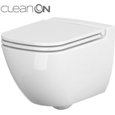 Cersanit CASPIA WC misa závesná CleanOn 36,5x54cm+sedátko SoftClose EasyOff,Biela K701-103 K701-103