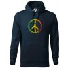 Peace symbol paint - Mikina pánska Cape s kapucňou - XL ( Tmavomodrá (veľmi tmavá - skoro čierna) )