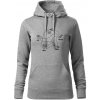 Kameň nožnice papier Spock - Mikina dámská Cape s kapucí - XS ( Tmavosivý melír )