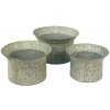 Clayre & Eef 3ks šedý antik dekoračný obal na kvetináč - Ø 40*23 / Ø 34*21 / Ø 28*19 cm - Clayre & Eef