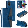 Peňaženkové kožené puzdro Stitching Calf na Honor 200 Lite 5G - Modrá