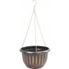 STREND PRO Garden Kvetináč Strend Pro, visiaci, závesný, zlatý, 24,5x15 cm, s retiazkou a vešiakom