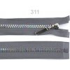 Dúhový kostený zips šírka 5 mm dĺžka 60 cm - 1 ks - šedá - 311 šedá