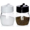 Soľnička a korenička Excellent Houseware biela, čierna, priehľadná