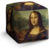 Sablio Taburet Kocka Mona Lisa - Leonardo da Vinci: 40x40x40 cm