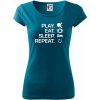 Stolný tenis - eat sleep - Pure dámske tričko - M ( Petrolejová )