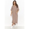 Numinou Voľné dlhé šaty s vreckami NU473 | mokka NU473 - 36/38 NU473