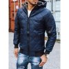 Manstyle pánska jesenná bunda s kapucňou tmavo FALL tx2602 modrá