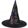 Čarodejnícky klobúk s holografickou farebnou pavučinou
