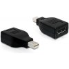 DeLock adaptér DisplayPort mini samec> DisplayPort samica, čierny
