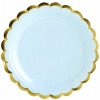 PartyDeco TANIERE modrý zlatý okraj 18 cm