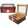 HUMIDOR hnedy Glastop matt 25 cig.