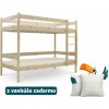 Wilsondo Nelakovaná poschodová posteľ s roštom Paulína 90x200 - prírodná
