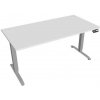 Pracovný stôl Motion, PO, 2S, 160x70,5-120,5x80 cm, biela/sivá - 1 kus - 1 KS - pamäťové - 60 mesiacov - 80 cm - elektrický polohovateľný - stôl - Hobis - Motion - 160 cm - 70,5 - 120,5 cm - biela/siv