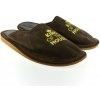 Luxusné pánske tmavohnedé papuče KING of the HOUSE