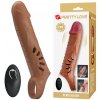Pretty Love Qwanell Vibrating Penis Sleeve with Remote Dark Skin