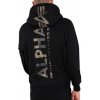Alpha Industries Back Print Hoody pánska mikina black woodland Farba: čierna, Veľkosť: 3XL
