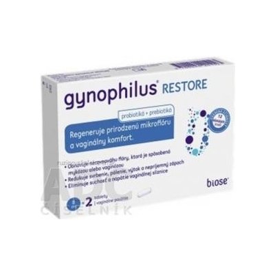 BIOSE GYNOPHILUS RESTORE vaginálne tablety 1x2 ks