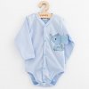 Dojčenské celorozopínacie body s dlhým rukávom New Baby Happy Elephant blue - 62 (3-6m)