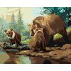 Zuty – Maľovanie Podľa Čísel – Medveď S Medvieďatmi Pri Rieke (D. Rusty Rust), 80 × 100 cm, Plátno 8596530163824