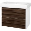 Dreja Skrinka pod umývadlo BONO SZZ2 80 (umyvadlo Q) - N01 Biela lesk / Úchytka T34 - nerez / D06 Orech