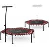 Fitness trampolína s držadlom 127 cm Neo-Sport - šesťhranná červená